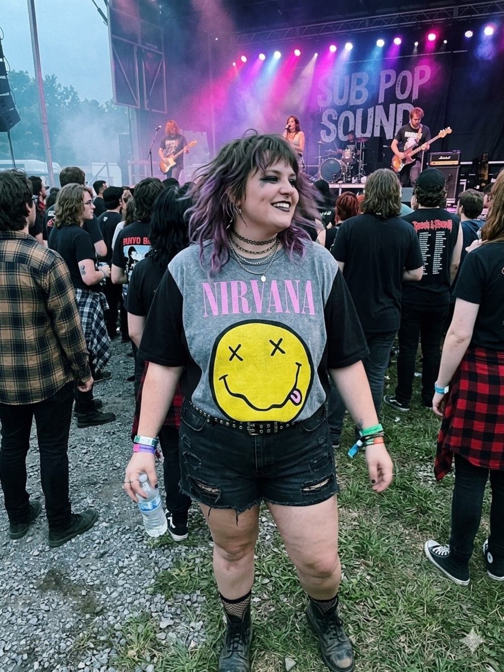 Upcycled Nirvana Colorblock Tee
